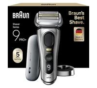 Braun Series 9 PRO +, Rasoio Elettrico Barba, Regolabarba Uomo, Rifinitore di precisione, con PowerCase, Batteria Litio Ion, 100% Impermeabile Idea Regalo, 9527s Argento