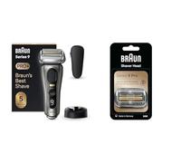 Braun Series 9 PRO+, Rasoio Elettrico Barba, Regolabarba Uomo, Rifinitore di precisione, + Series 9 Rasoio Elettrico Barba Testina di Ricambio Originale