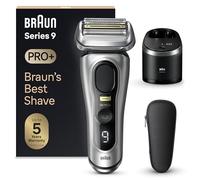 Braun Series 9 PRO+, Rasoio Elettrico, Regolabarba Uomo, Rifinitore di precisione, Custodia Viaggio, Lame Flessibili, SmartCare, Impermeabile, Batteria Litio Ion, Idea Regalo, Serie 9567cc Argento
