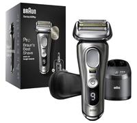 Braun Series 9 Pro, Regolabarba Uomo, Rasoio Elettrico Barba, Rifinitore di precisione, Custodia da Viaggio in tessuto, Con Stazione SmartCare, Idea Regalo, 9465cc Cromato