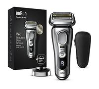 Braun Series 9 Pro, Regolabarba Uomo, Rasoio Elettrico Barba Rifinitore di precisione, Custodia da Viaggio in tessuto, Batteria Litio Ion, 100% Impermeabile Idea Regalo, 9417s Grigio Argento