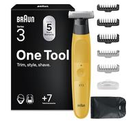 Braun Series XT3, Rasoio Elettrico Barba Tutto-In-Uno, +7 Strumenti Di Styling, Lama Affilata 4D Flex, Regola, Rade E Rifinisce, Viso, XT3205, Giallo