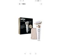 Braun Silk·épil 9 flex, epilatore con testa flessibile a 360° per una facile rimozione dei capelli, depilazione bagnata e asciutta, pelle liscia lunga, 9-011 3D, oro