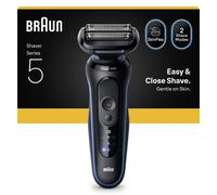 Braun Series 5 - Rasoio elettrico da uomo, con durata della batteria di 50 minuti, senza fili, per uomo, impermeabile, prodotto in Germania, 52-B1000s, colore: Blu