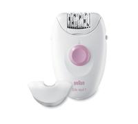 Braun Silk-épil 1 Depilatore Donna, Epilatore Elettrico Donna con 20 Pinzette Soft-Lift, Delicato ed Efficace, Aree Sensibili, Prime Depilazioni, Idea Regalo, SE 1-1370 Bianco e Rosa