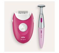 BRAUN SILK-EPIL 3-420 EPILATORE PER IL CORPO 2 VELOCITA' COLORE ROSA/BIANCO