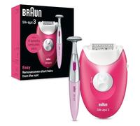 Epilatore elettrico cablato - Braun - Silk -epil 3 - pelle morbida per settimane - 3-202 - lampone