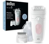 Braun Silk-épil 5 5-030, Epilatore Elettrico Donna, Per Una Epilazione Semplice, Bianco/Rosa