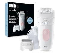 Braun Silk-épil 5 5-030, Epilatore Elettrico Donna, Per Una Epilazione Semplice, Bianco/Rosa
