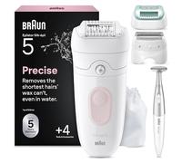 Braun Silk Epil 5 Epilatore Elettrico Donna, Wet&Dry, Rimozione Facile Peli, Pelle Liscia, Include Testina Radente, Cappuccio Regolatore, Cappuccio Prime Epilazioni E Rifinitore Bikini, 5-251