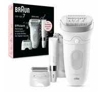 Braun Silk-épil 7 7-441, Epilatore Elettrico Donna Per Una Epilazione Semplice, Bianco/Argento