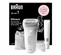 Braun Silk-épil 7 7-441, Epilatore Elettrico Donna Per Una Epilazione Semplice, Bianco/Argento