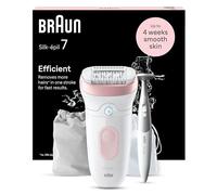 Braun Silk-épil 7 Epilatore Elettrico Donna Con Testina Ampia Per Una Epilazione Semplice, Wet & Dry, Pelle Liscia a Lungo, Con Rifinitore Bikini Styler, Idea Regalo, 7-210, Bianco/Rosa