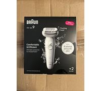 Braun Silk-épil 9 9-011, Epilatore Elettrico Donna Per Una Epilazione Facile, Pelle Liscia a Lungo, Bianco/Argento Braun