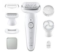 Braun Silk-épil 9 9-061, Epilatore Elettrico Donna Per Una Epilazione Facile, Pelle Liscia a Lungo, Bianco/Argento
