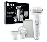 Braun Silk-épil 9 9-061, Epilatore Elettrico Donna Per Una Epilazione Facile, Pelle Liscia a Lungo, Bianco/Argento