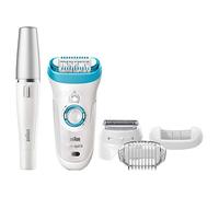 Braun Silk-Épil 9 9-558 Wet & Dry Epilatore senza Filo con 5 Accessori Extra Compreso un Epilatore Viso