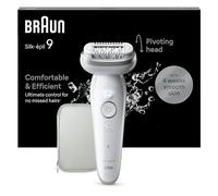 Braun Silk-épil 9 9-011, Epilatore Elettrico Donna Per Una Epilazione Facile, Pelle Liscia a Lungo, Bianco/Argento Braun