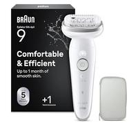 Braun Silk·épil 9, epilatore con testina mobile per una facile rimozione dei capelli, epilazione bagnata e asciutta, pelle liscia a lungo, 9-000, argento