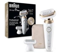 Braun Silk·épil 9 flex, epilatore con testa flessibile a 360° per una facile rimozione dei capelli, depilazione bagnata e asciutta, pelle liscia lunga, 9-011 3D, oro