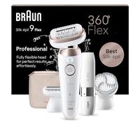 Braun Silk-épil 9 Flex Epilatore Viso Donna, Epilatore Elettrico Donna Con Testina Flessibile a 360° Per Epilazione Semplice, Wet & Dry, Depilatore Donna Cappuccio Rifinitore