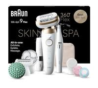 Braun Silk-épil 9 Flex SkinSpa Epilatore Elettrico Donna Con Testina Flessibile a 360° Per Una Epilazione Semplice, Wet & Dry, Pelle Liscia a Lungo, Idea Regalo, 9-681 3D, Bianco/Oro