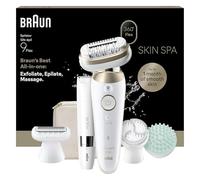 Braun Silk Epil 9 Flex SkinSpa Epilatore Elettrico Donna Testina Flessibile 360° Per Epilazione Semplice, Rasoio Elettrico Donna, Pelle Liscia A Lungo, Wet&Dry, Con Mini Rifinitore Corpo,9-481 3D,Oro