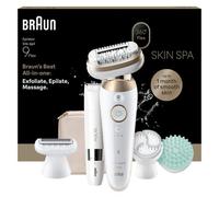 Braun Silk Epil 9 Flex SkinSpa Epilatore Elettrico Donna Testina Flessibile 360° Per Epilazione Semplice, Rasoio Elettrico Donna, Pelle Liscia A Lungo, Wet&Dry, Con Mini Rifinitore Corpo,9-481 3D,Oro