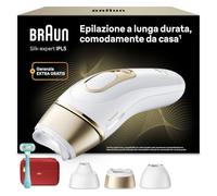 Braun Silk·Expert Pro 5 Epilatore Luce Pulsata, 3 Testine, PL5321 Oro | Epilazione Laser Peli Donna a Casa, Riduzione Permanente dei Peli, con Custodia e Rasoio Gillette Venus