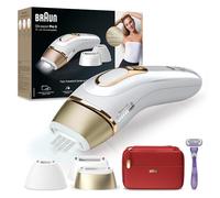 Braun Silk-expert Pro 5 Epilatore Luce Pulsata, Alternativa al Laser, Zone Sensibili, Viso, Bikini e Ascelle, 3 Accessori, Rasoio, Custodia Viaggio,Idea Regalo, Festa della Donna,PL5267 Bianco e Oro