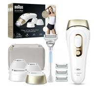 Braun Silk-Expert Pro 5 Epilatore LUCE PULSATA, laser Peli Donna, Ideale per Zone Sensibili, Viso, Bikini e Ascelle, Epilazione Permanente Dei Peli Visibili, PL5358, Bianco/Oro