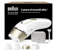 Braun Silk-Expert Pro 5 Epilatore LUCE PULSATA, laser Peli Donna, Ideale per Zone Sensibili, Viso, Bikini e Ascelle, Epilazione Permanente Dei Peli Visibili, PL5358, Bianco/Oro