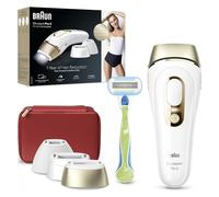 Braun Silk·expert Pro 5 Epilatore LUCE PULSATA, Epilazione A Casa, Alternativa All’Epilazione laser, Con Custodia, Rasoio Donna Venus, 3 Testine, Idea Regalo, Bianco/Oro, PL5262