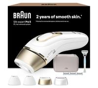 Braun Silk-Expert Pro 5 Epilatore LUCE PULSATA, laser Peli Donna, Ideale per Zone Sensibili, Viso, Bikini e Ascelle, Epilazione Permanente Dei Peli Visibili, PL5358, Bianco/Oro