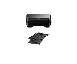 Braun SnackMaker 5 SM5000 - Maker per sandwich rimovibili, in alluminio pressofuso, 800 W, colore: Nero