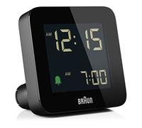 Braun Sveglia Digitale con Snooze, Display LCD negativo, Impostazione Rapida, Sveglia Bip Crescendo in Nero, modello BC09B (2 Pezzi).