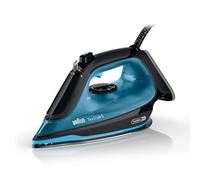 Braun TexStyle 5 SI5256BL, Ferro da Stiro con Piastra FreeGlide 3D SuperCeramic, Punta di Precisione, Manico Aperto Ergonomico, Ricarica 300ml, Sistema Antigoccia, Colpo Vapore 210 g/min, 2600W, Blu
