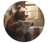 Braunbär-Puzzle, 1000 Teile, rund, Papierpuzzle, Familienaktivität, Heimdeko-Geschenk, Familienspielzeug, 1000 Teile (67,5x67,5cm)