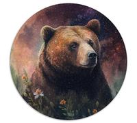 Braunbär-Puzzle, 1000 Teile, rund, Papierpuzzle, Heimdekoration, Denksportspiel für Teenager, 1000 Teile (67,5x67,5cm)