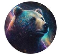 Braunbär-Puzzle, 1000 Teile, rund, Papierpuzzle, Kunstwerk, Dekor, Intelligenzspielzeug für Familienspiele im Innenbereich, 1000 Teile (67,5x67,5cm)