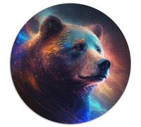 Braunbär-Puzzle für Erwachsene, 1000 Teile, rund, aus Pappe, für Teenager, interaktives Familienspiel, herausforderndes Geschenk, 1000 Teile (67,5x67,5cm)