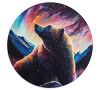 Braunbär-Puzzle für Erwachsene, 1000 Teile, rund, aus Pappe, für Teenager, interaktives Familienspiel, herausforderndes Geschenk, 1000 Teile (67,5x67,5cm)