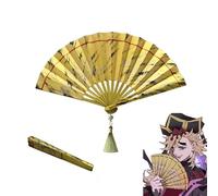 BRAUNZ per Demon Slayer Douma Cosplay Puntelli Ventaglio Pieghevole, Oggetti di Scena per Fan Intagliati in Oro Cossplay, Regalo per la Collezione di Fan di Anime,Fan