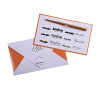 Brause 137B - Set per la scrittura e la calligrafia che include 6 pennini (Sténo, Pfannen, Cito fein, Bandzug 1 mm, 2 mm e 3mm)e un portapennini di legno