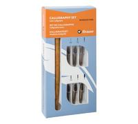 Brause 141B - Set per la calligrafia che include 6 pennini Bandzug (0,7 mm, 1,5 mm, 2 mm, 2,5 mm, 3 mm e 5mm), portapennino e istruzioni