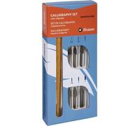 Brause 141B - Set per la calligrafia che include 6 pennini Bandzug (0,7 mm, 1,5 mm, 2 mm, 2,5 mm, 3 mm e 5mm), portapennino e istruzioni