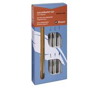 Brause 141B - Set per la calligrafia che include 6 pennini Bandzug (0,7 mm, 1,5 mm, 2 mm, 2,5 mm, 3 mm e 5mm), portapennino e istruzioni