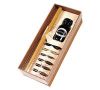 Brause Kit calligrafia 195B – 6 pennini + portapennino in legno, inchiostro Herbin nero 15 ml