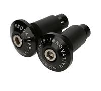 BRAUTO 2Pcs Manopole Blocco 7/8" 22mm Contrappesi per Manubrio Set Moto Manubrio Blocco Manopole Tappo Alluminio Universali Nero