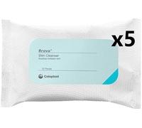 Brava 12080 Salviette Detergenti per Stomia 15 pezzi | FORMATO CONVENIENZA 5 CONFEZIONI | Prodotto per la Cura della Pelle con Provitamina B5 | Salute e Cura della Persona